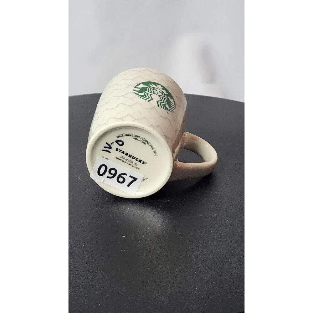 Starbucks 2021 Silver Mermaid Scales Ceramic Coffee Mug 10 oz Tea Cup